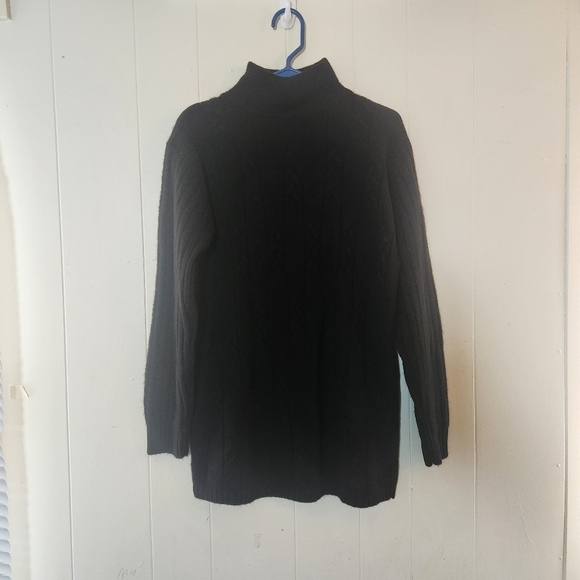 Vintage Sweaters - Vintage Pericles Lambswool Angora Cableknit MockNeck Sweater Size Medium